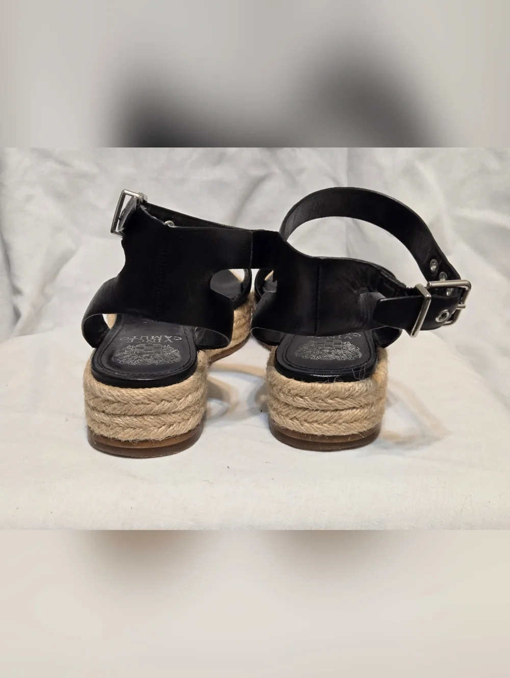 Vince Camuto Womens Espadrille Sandals Black Sz 7M - Picture 6 of 9